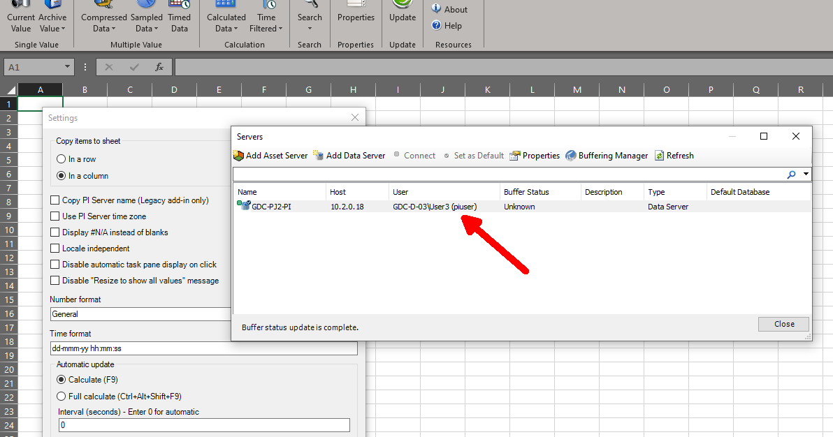 Buku Log Dindon PI Datalink Excel AddIn How to verify connection