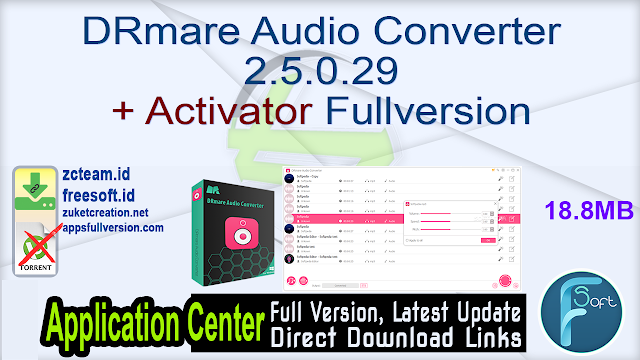 DRmare Audio Converter 2.5.0.29 + Activator Fullversion