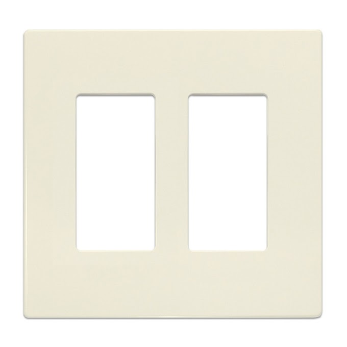 Insteon Screwless Wall Plate for Paddle Switches, 2-Gang - Light Almond