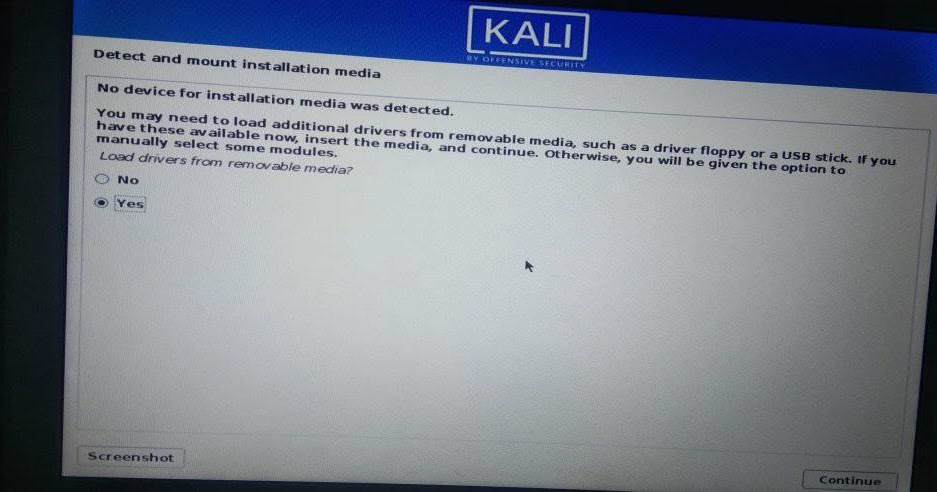 Can t detect device. Kali detect network hardware.