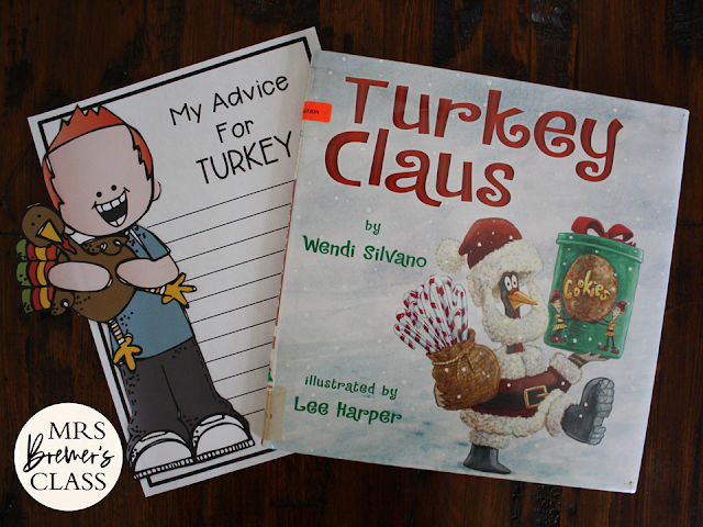 Turkey Claus book activities unit with Common Core aligned literacy activities and a craftivity for Kindergarten and First Grade