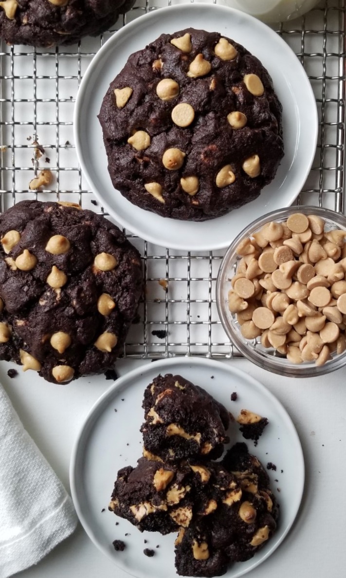 salted sugared spiced™ Levain Style Chocolate Peanut Butter Cookies