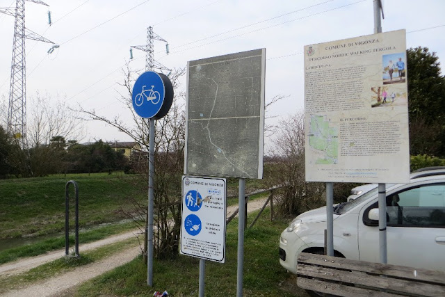 fiume tergola percorso ciclabile pedonale