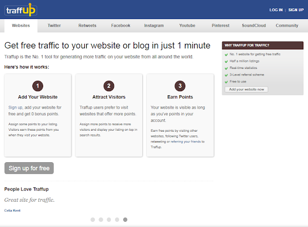 laborblog.my.id - TraffUp is a page that can increase traffic to your website or blog, increase the number of subscribers on Twitter or Facebook. TraffUp can be used easily and conveniently, because TraffUp is free.