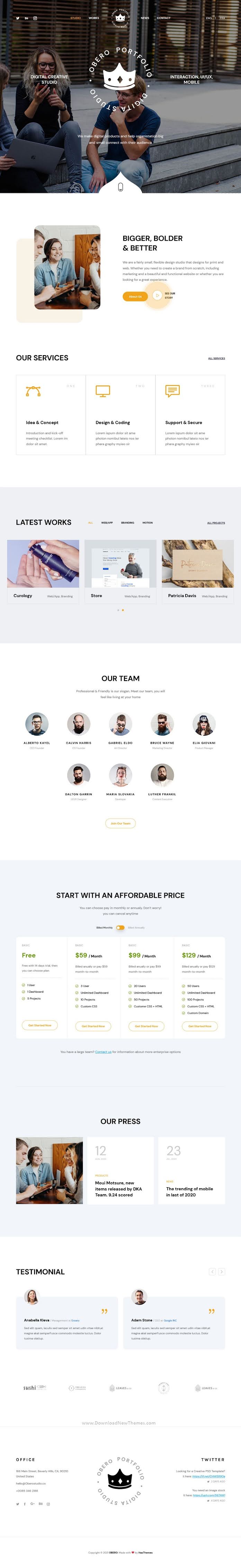 Digital Agency Bootstrap HTML Template