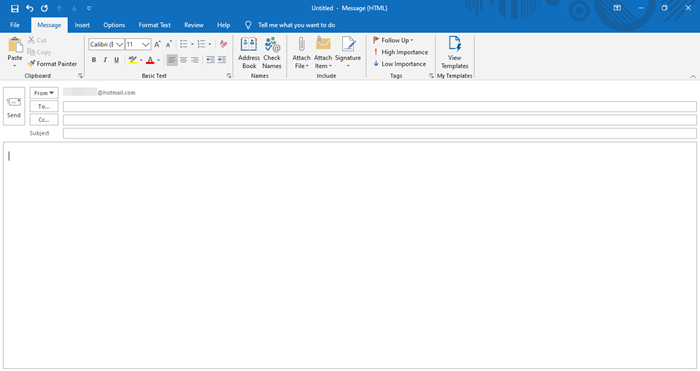 Cómo crear un nuevo correo electrónico en la aplicación de Outlook usando sus características