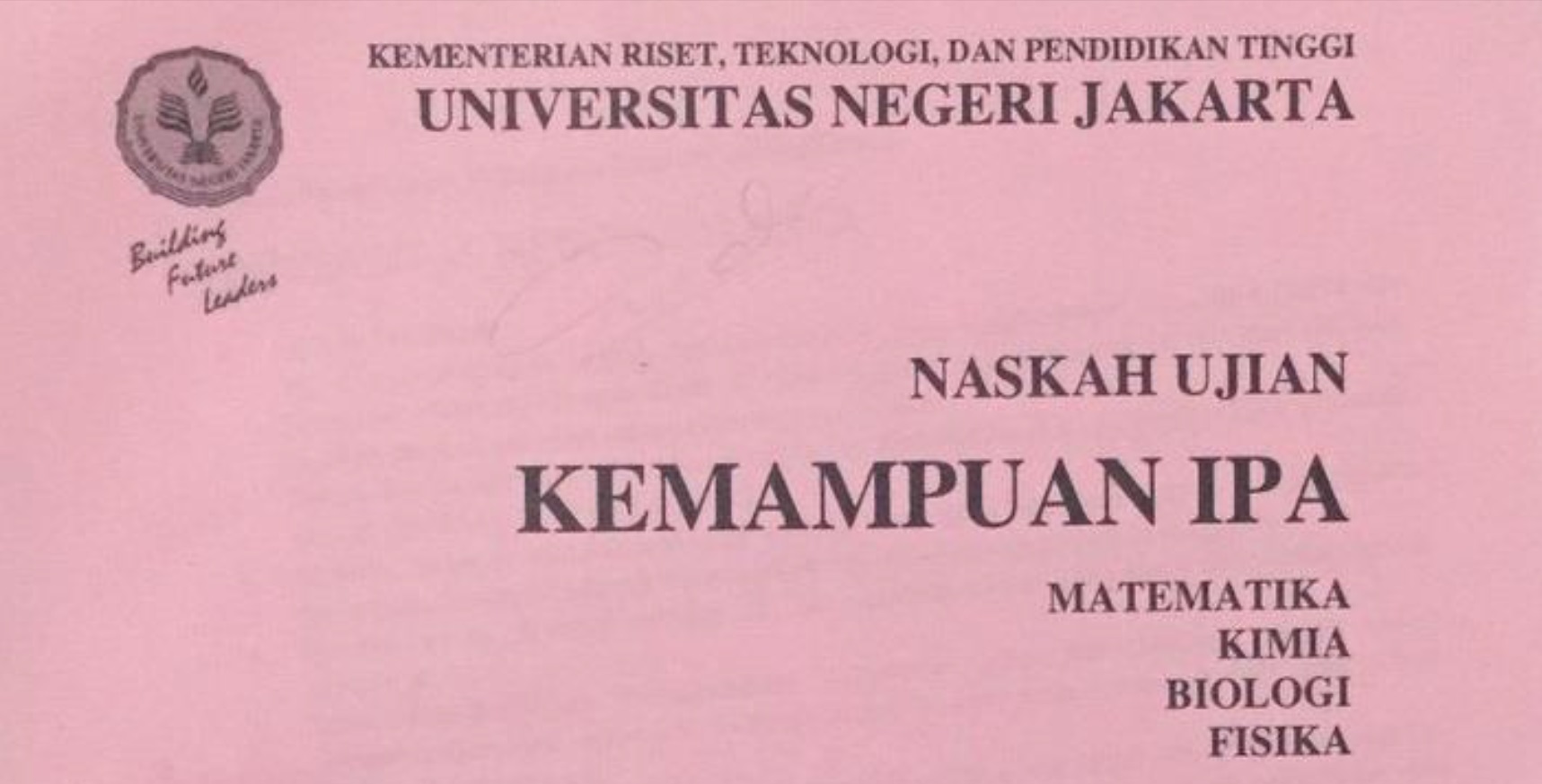 Kumpulan Soal Ujian Masuk UGM (UM UGM) Lengkap Kumpulan Soal PENMABA Seleksi Mandiri Universitas Negeri Jakarta (UNJ) Kemampuan Dasar, IPA dan IPS