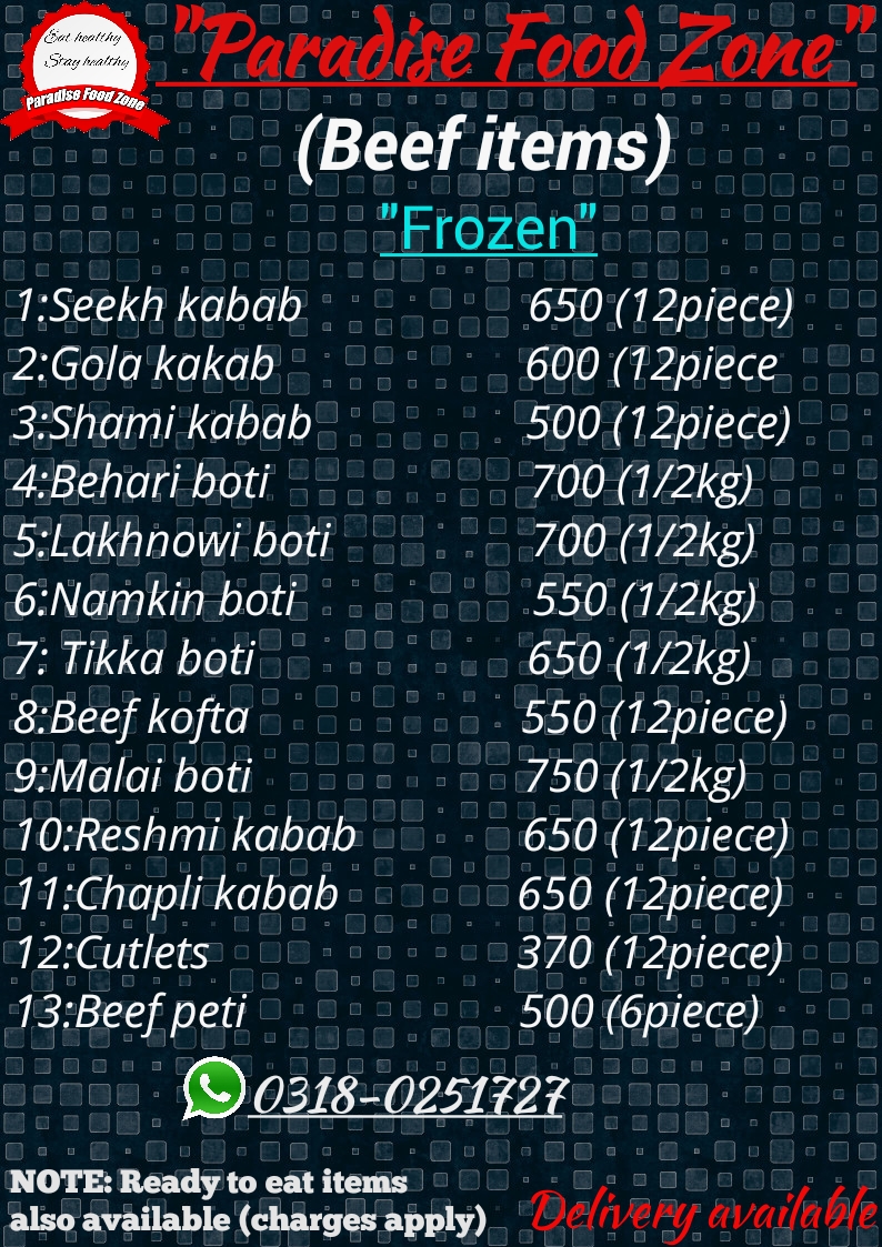 Frozen Foods AVAILABLE now.....