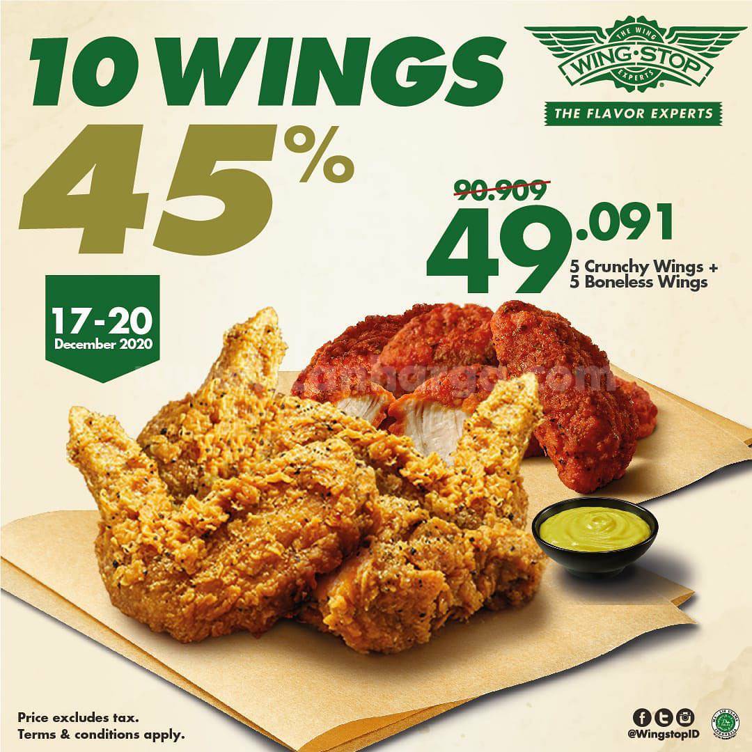 WINGSTOP Promo 10 WINGS Diskon 45 Harga hanya Rp 49.091 scanharga