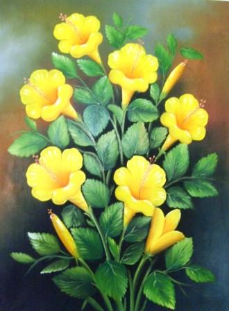 Gambar Contoh Gambar Bunga Flora Ndang Kerjo Lukisan Aliran Naturalisme