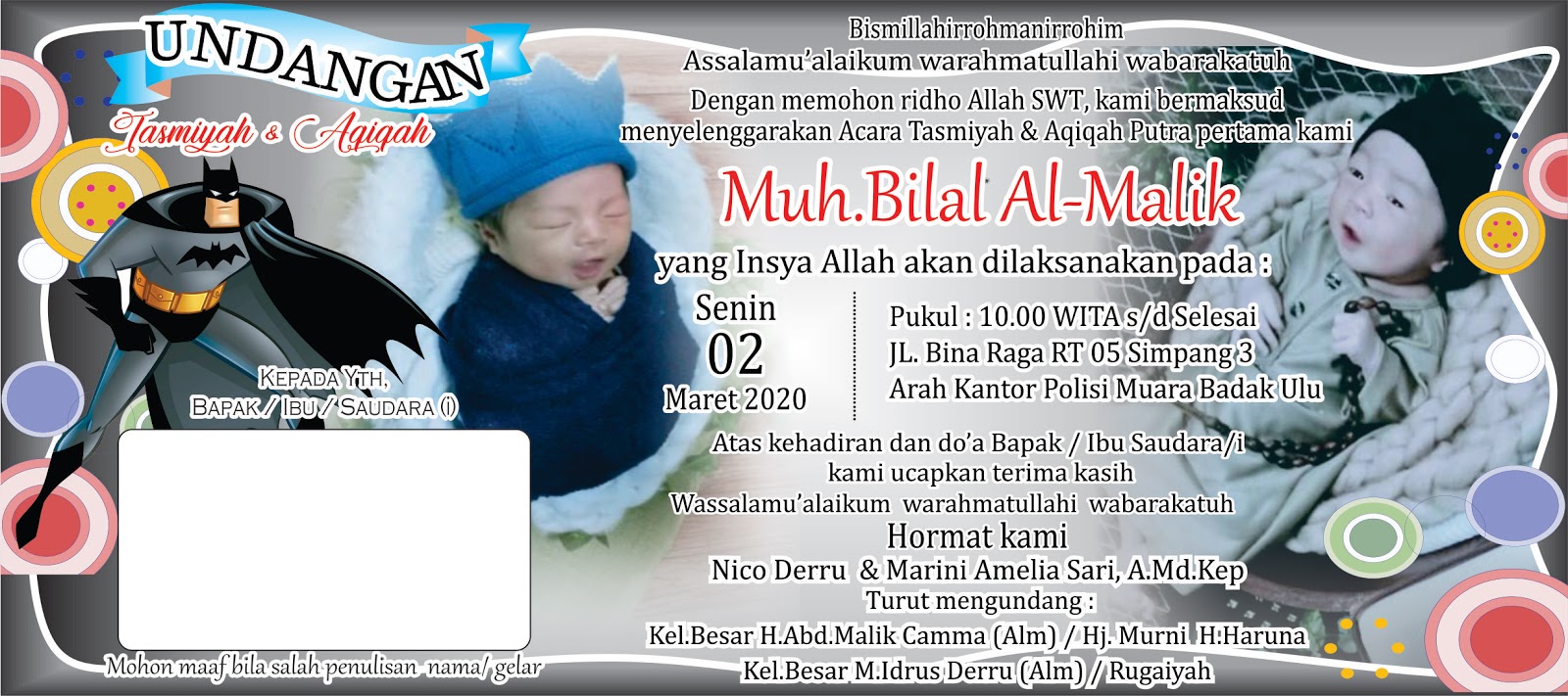 pajarberkah.com: Contoh undangan Tasmiyah & Aqiqah