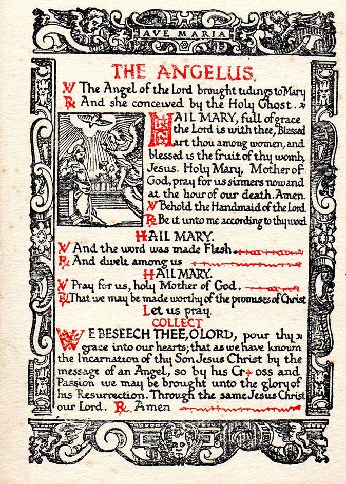 New Liturgical Movement: An Anglo-Catholic Prayer Card of the Angelus