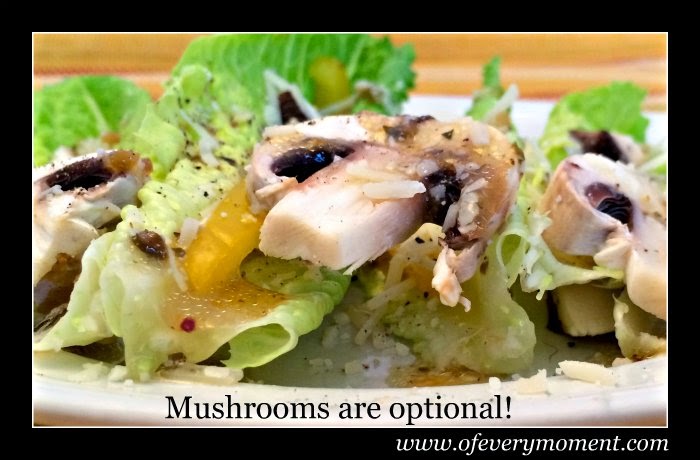 salad, mushrooms, easy