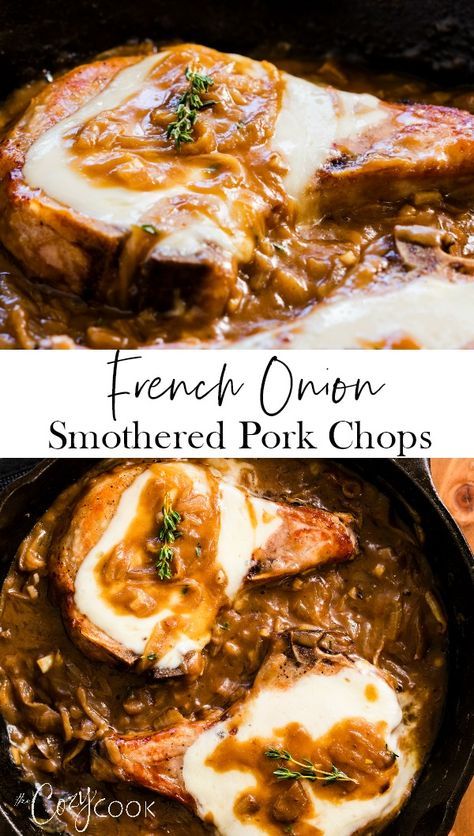 French Onion Smothered Pork Chops - Plain Chickenn