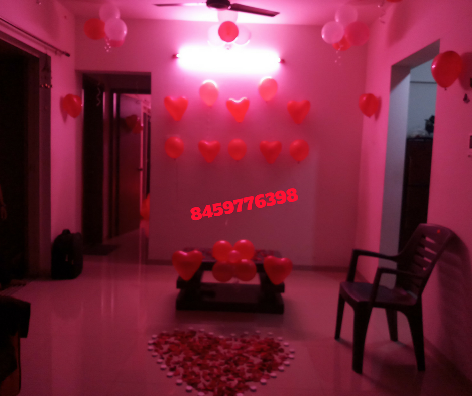 Romantic Room Decoration For Surprise Birthday Party in Pune Romantic