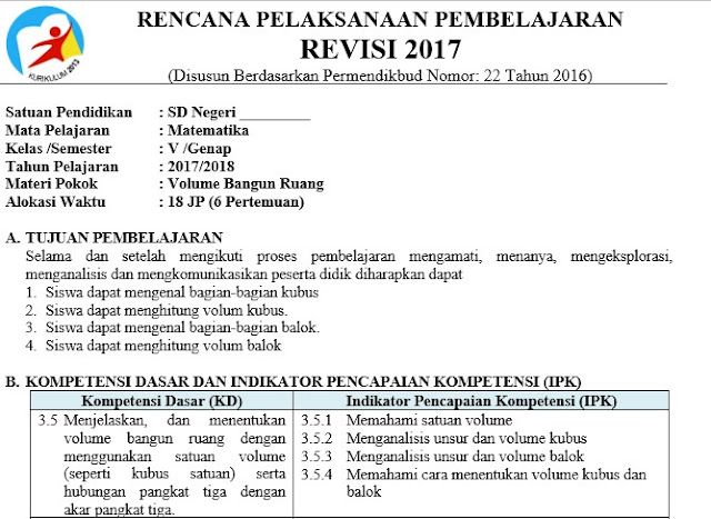 rpp dan silabus matematika kelas 3 sd semester 22 rpp dan silabus matematika kelas 3 sd semester 22