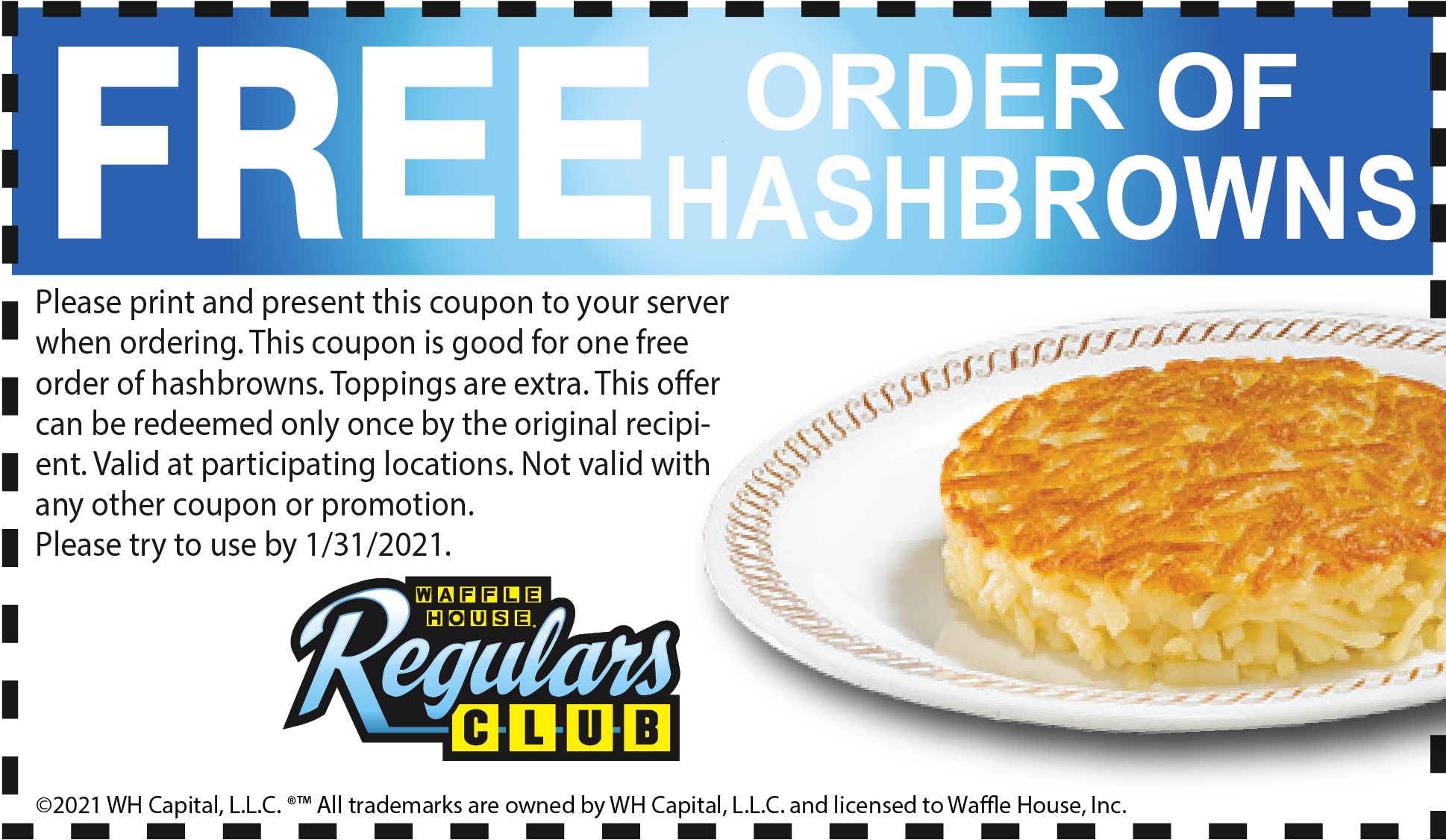 Free Hashbrowns at Waffle House Freestuffmom