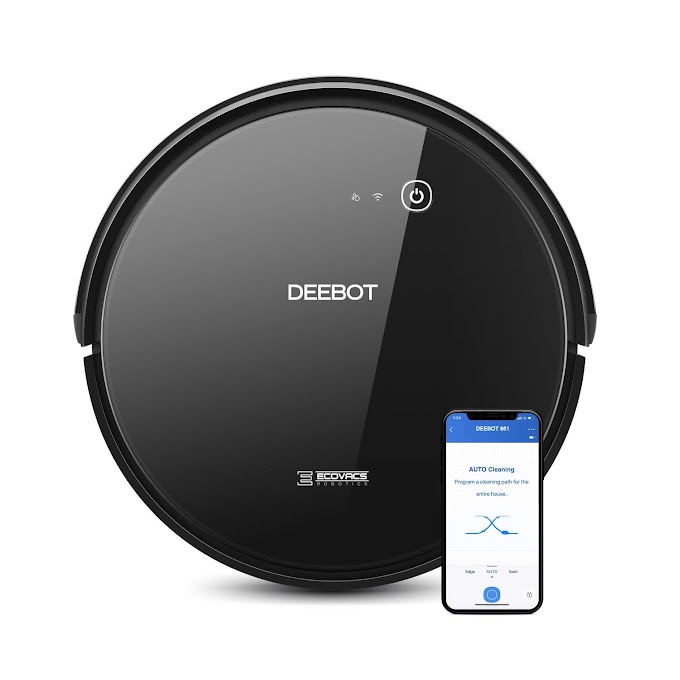 ECOVACS DEEBOT 661 Convertible Vacuuming or Mopping Robotic Vacuum Cleaner with Max Power Suction, Up to 110 min Runtime, Hard Floors & Carpets, App Controls, Self-Charging, Quiet