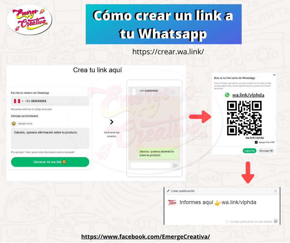Emerge Creativa: Cómo crear un link a tu Whatsapp - Método 2