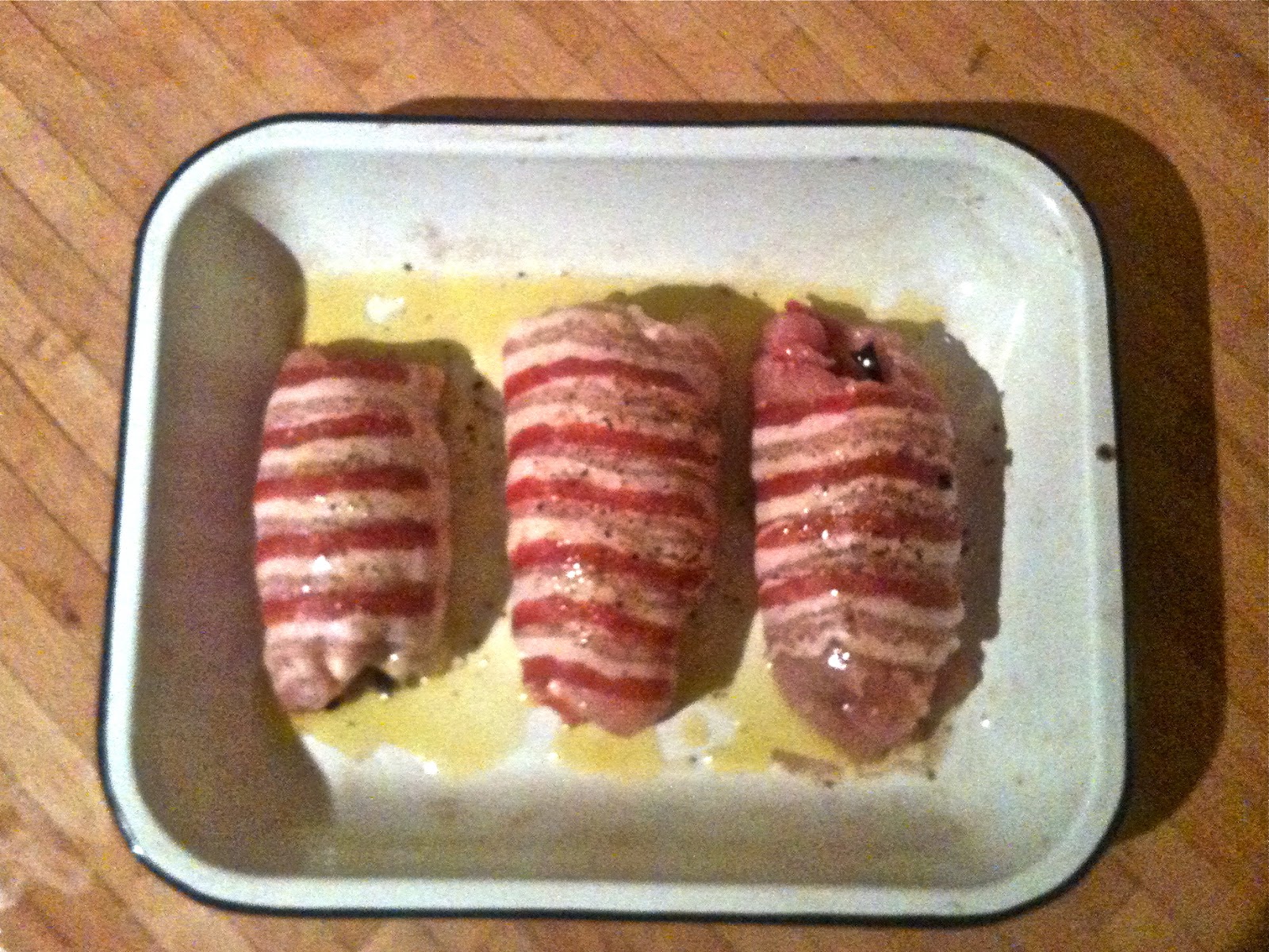 Said Sarah Stuffed chicken breast wrapped in pancetta