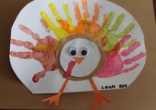 Thanksgiving easy handprint turkey craft