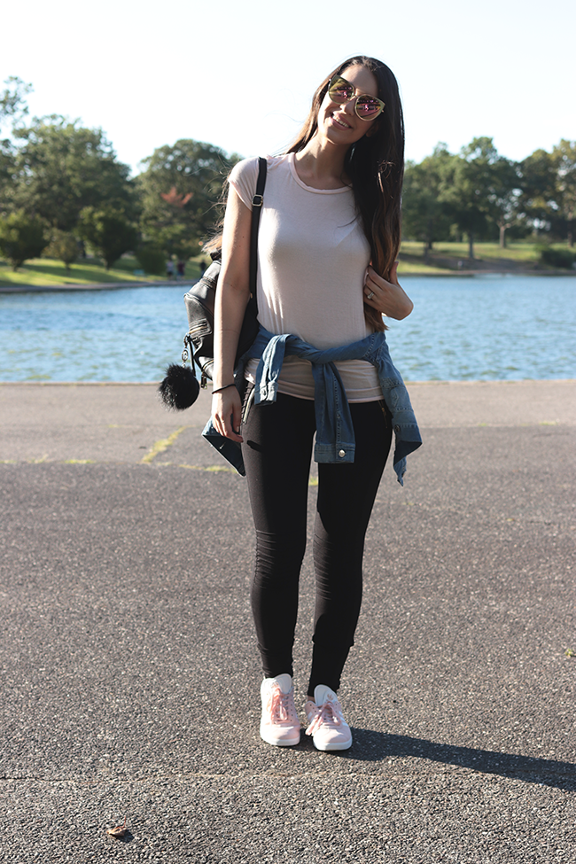 How to Wear Blush Tennis Shoes & Confident Twosday Linkup - I do deClaire