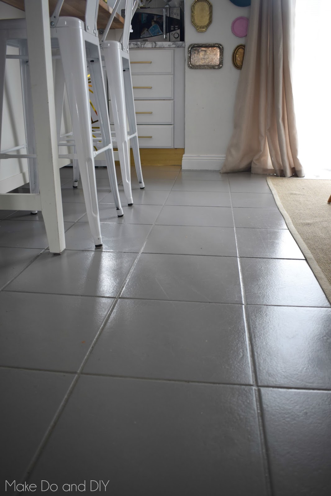 painted tile floorsix months later Make Do and DIY