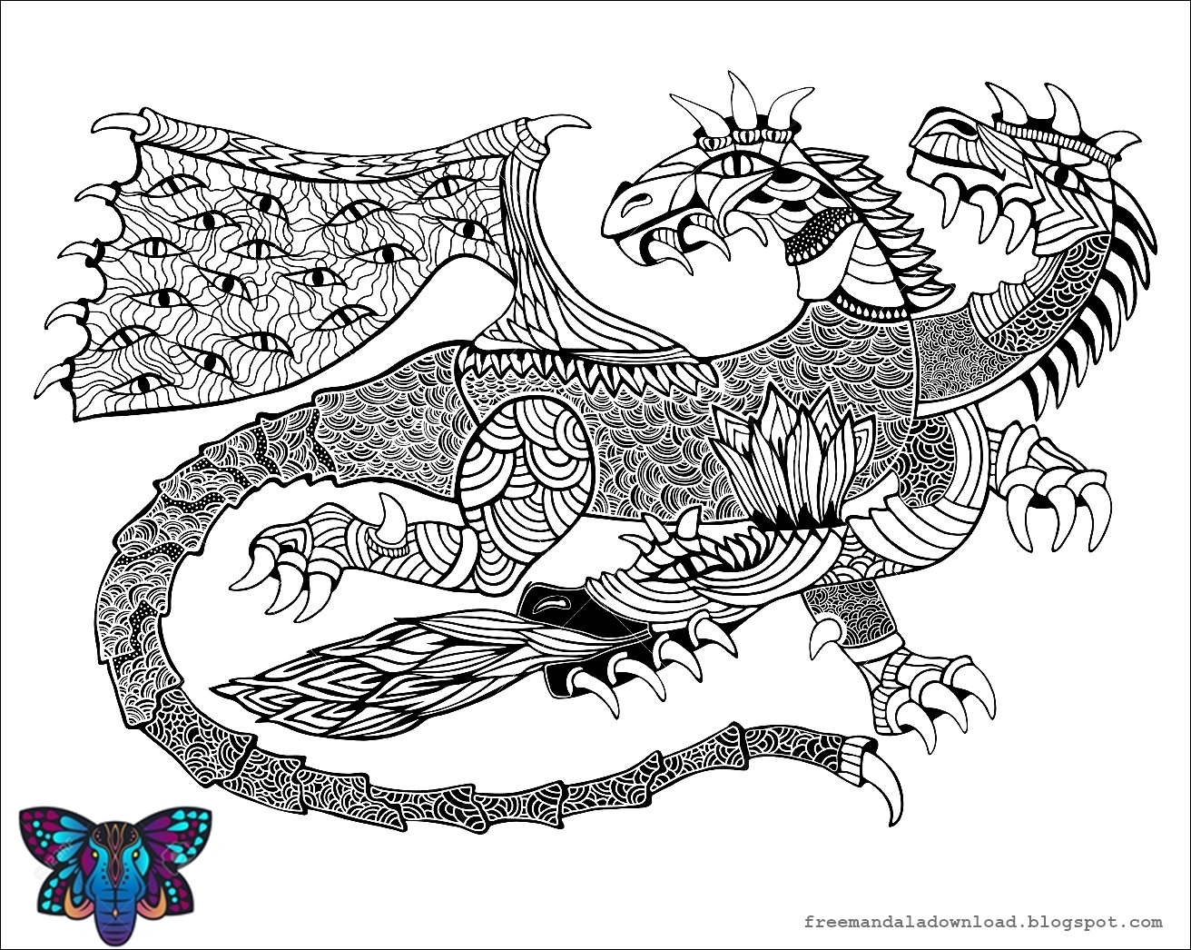 Drachen Mandala Malvorlagen