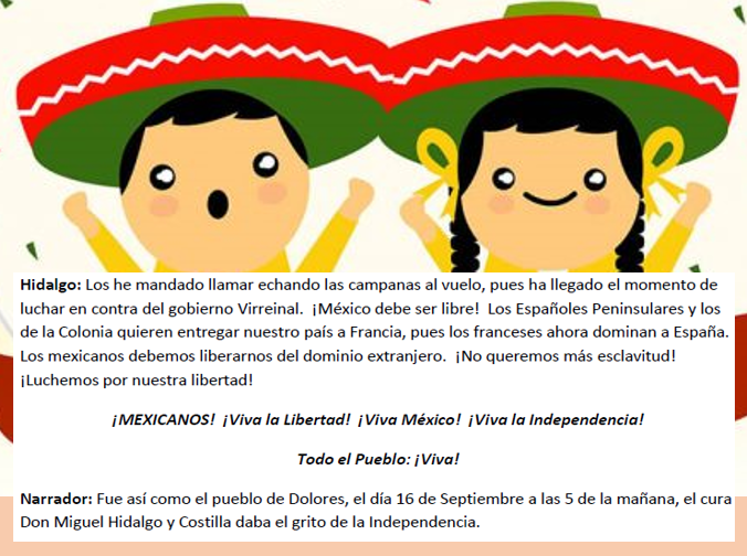 GUIÓN TEATRAL: EL GRITO DE LA INDEPENDENCIA - Mi Salón de Clases Virtual
