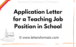application letter for applying teacher job in school