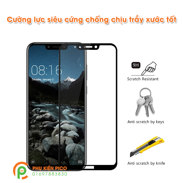 Kính cường lực Huawei Honor Play 2018 full viền siêu cứng - 8