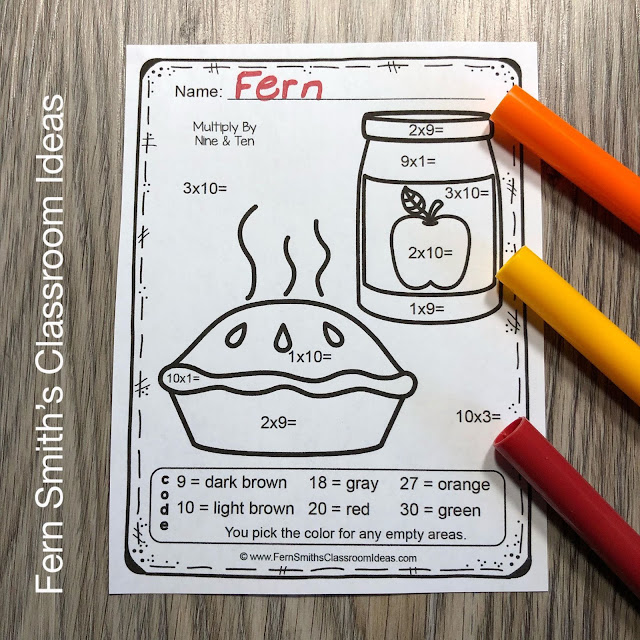 Click Here to Download These Fall Color By Number Addition, Subtraction, Multiplication, and Division Apple Themed Printables For Your Students Today!