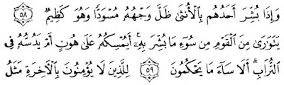 al-Qur'an surat al-Nahl ayat 58-59