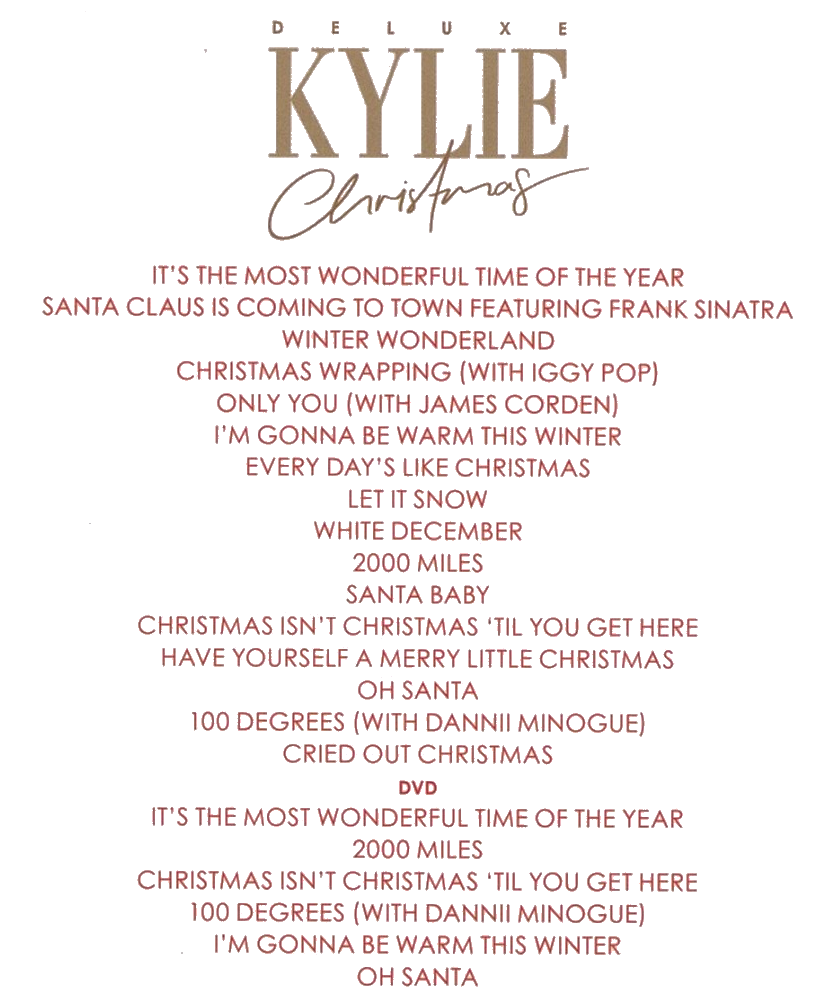 Kylie Fanmade Art Kylie Christmas Deluxe Tracklist PNG