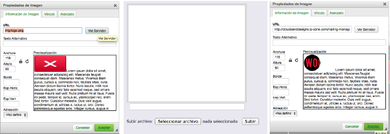 Importar plantilla mailrelay