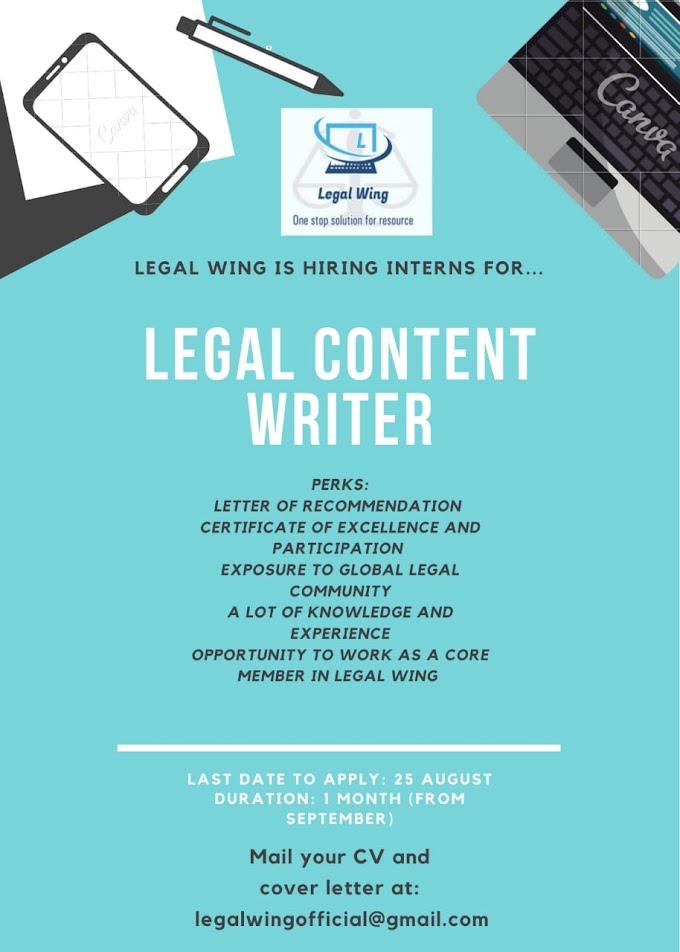 Internship Opportunity @ Legal Wings