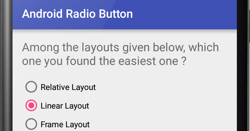 Android Radio Button Example | Viral Android – Tutorials, Examples, UX/UI  Design