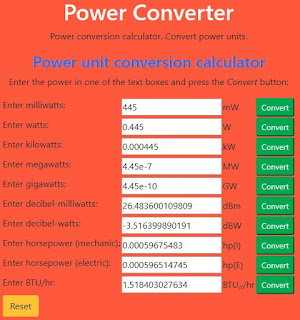 Power Converter Using Javascript