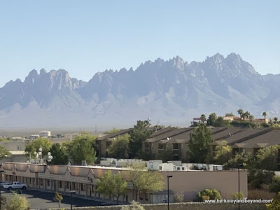 the Organ Mountains as seen from a guest room at Hotel Encanto de Las Cruces, in Las Cruces, New Mexico