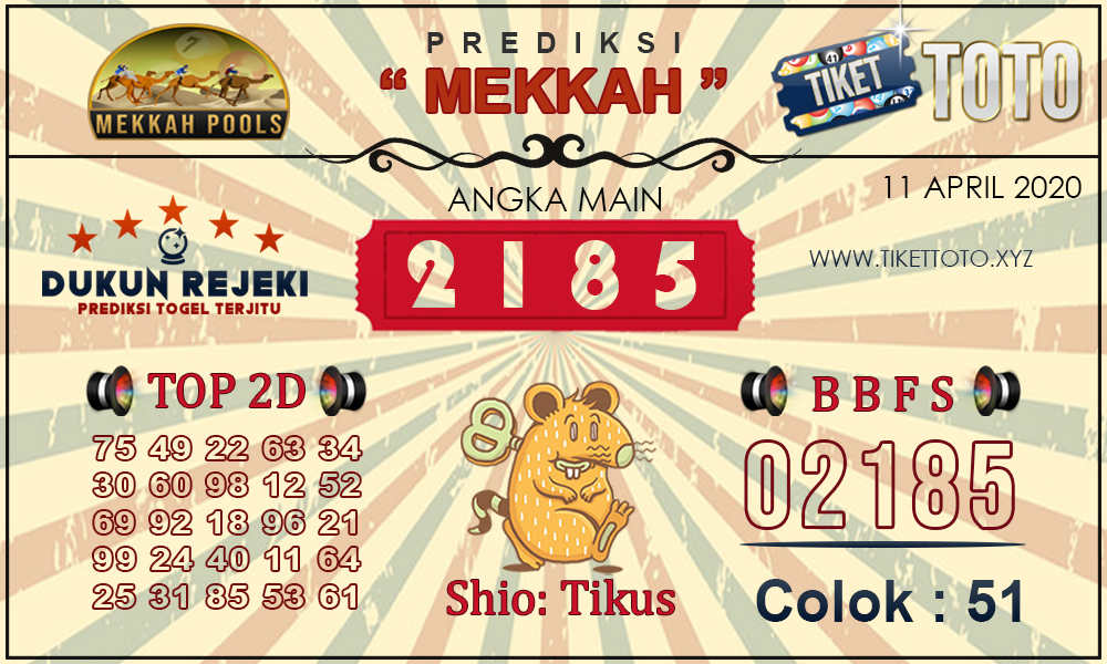 Prediksi Togel MEKKAH TIKETTOTO 11 APRIL 2020