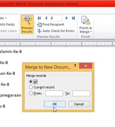 Panduan langkah Membuat Mailing Merge Di Microsoft Word