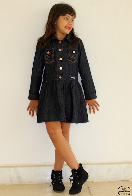 Vestido Jeans Infantil é tendência Mania Kids