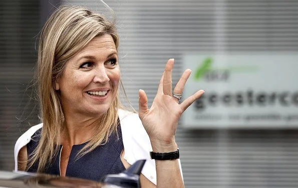 Queen Maxima outfit is by Belgian fashion house Natan. Queena visited the mental health care institution
