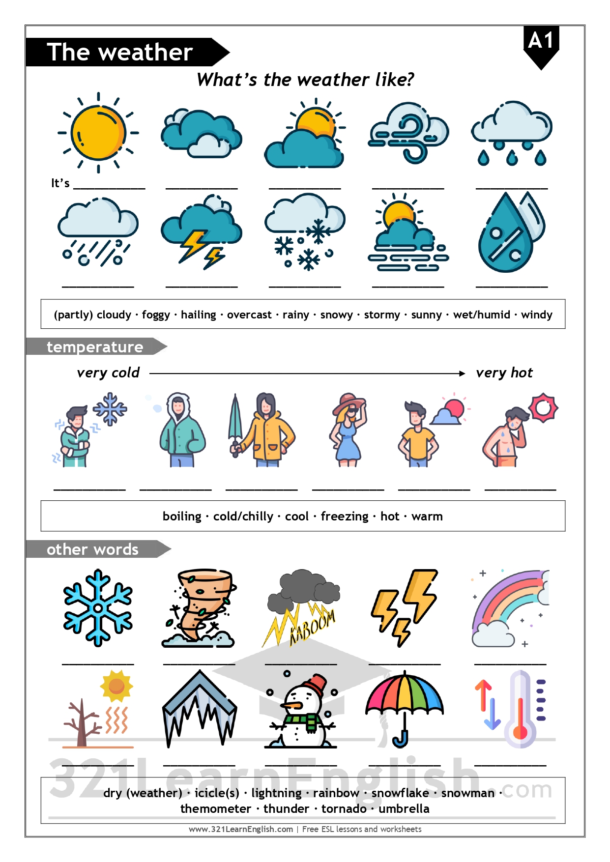 vocabulary lesson on weather