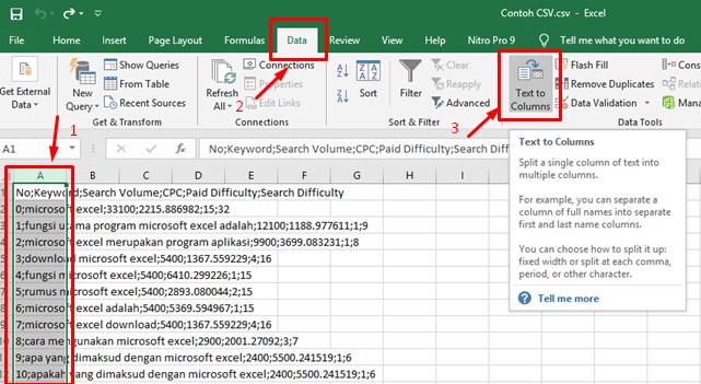Cara Memisahkan Isi Sel Menjadi Beberapa Baris di Excel