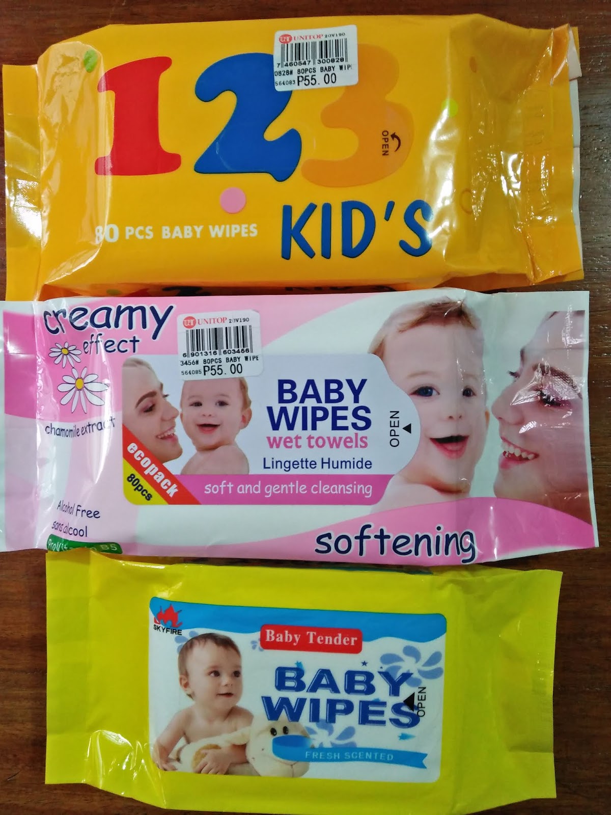 Lingettes bébé - Lot de 3 - 80 Pcs