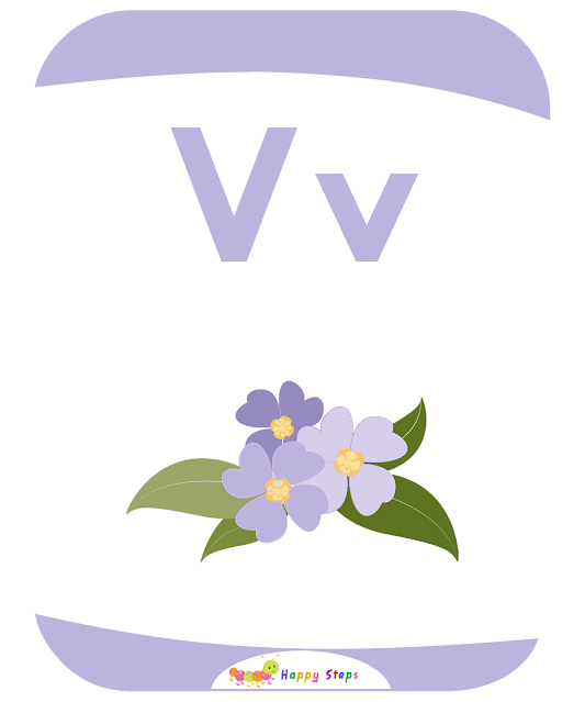 Letter -V-  Violet  Flashcards