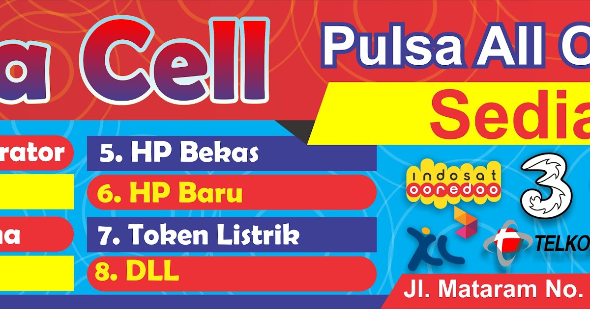 Desain Spanduk Konter Pulsa Keren, dan simpel Download CDR