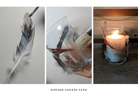 chicken feather candle craft