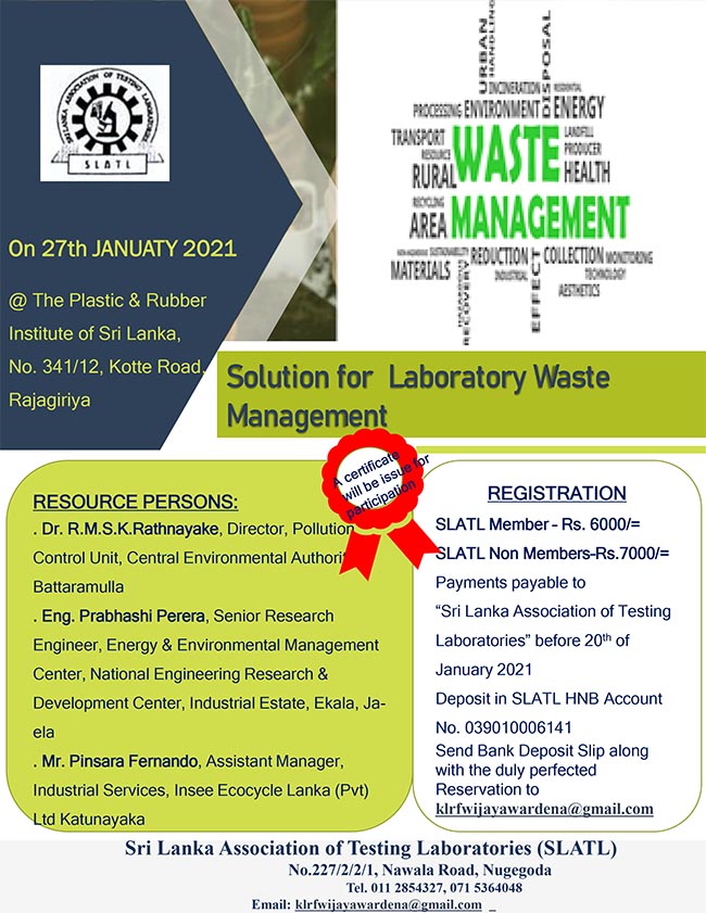 Awareness and Solution for Laboratory Waste Management Sri